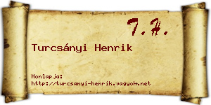 Turcsányi Henrik névjegykártya