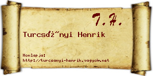Turcsányi Henrik névjegykártya